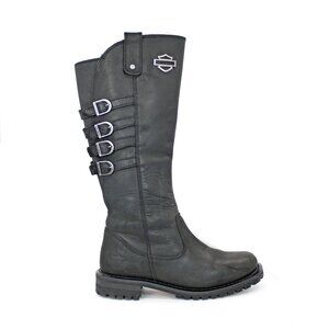 Harley-Davidson® Women's Josi Black Leather Motorcycle Boots. D87038: Size 9 M